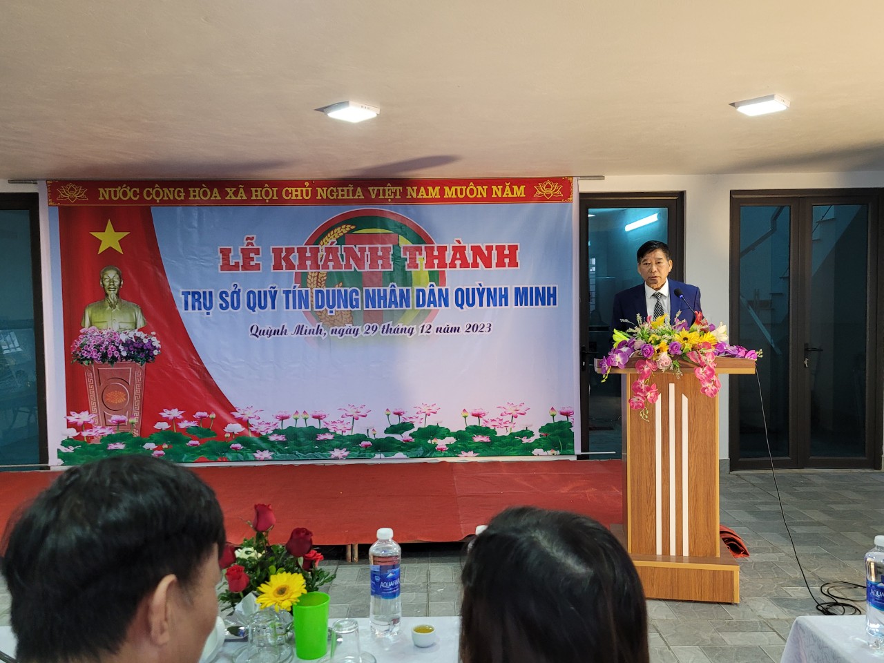 Lễ cắt băng khánh thành  Trụ sở Quỹ tín dụng nhân dân Quỳnh Minh