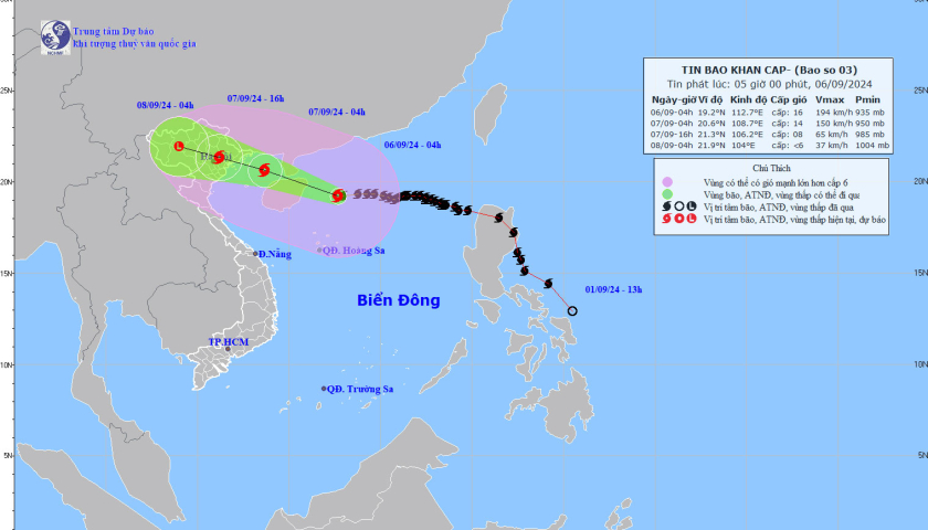 Tin bão khẩn cấp (Cơn bão số 3)